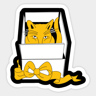 Cat in a box Sticker
